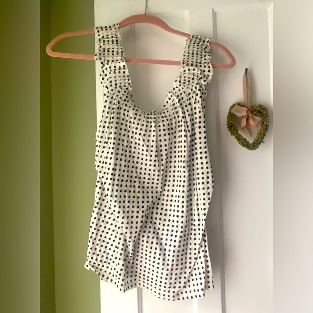 Women’s loose fitting JCrew poka dot tank